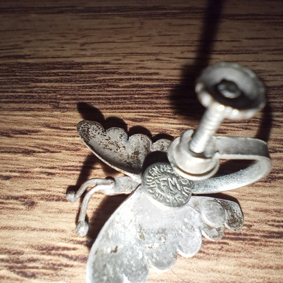 Mexican Sterling Silver & Turquoise Vintage Screw Back Earrings - Picture 11 of 16